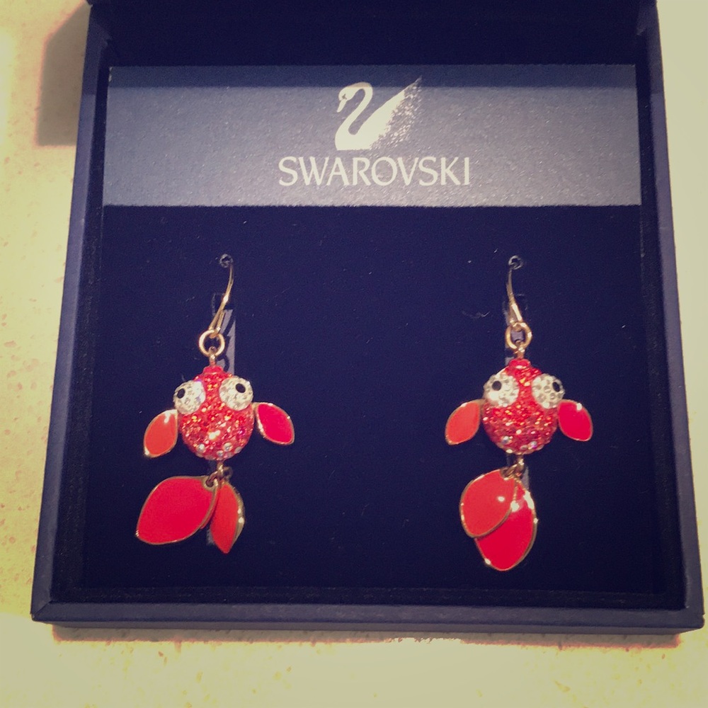 Swarovski Fish drop earrings